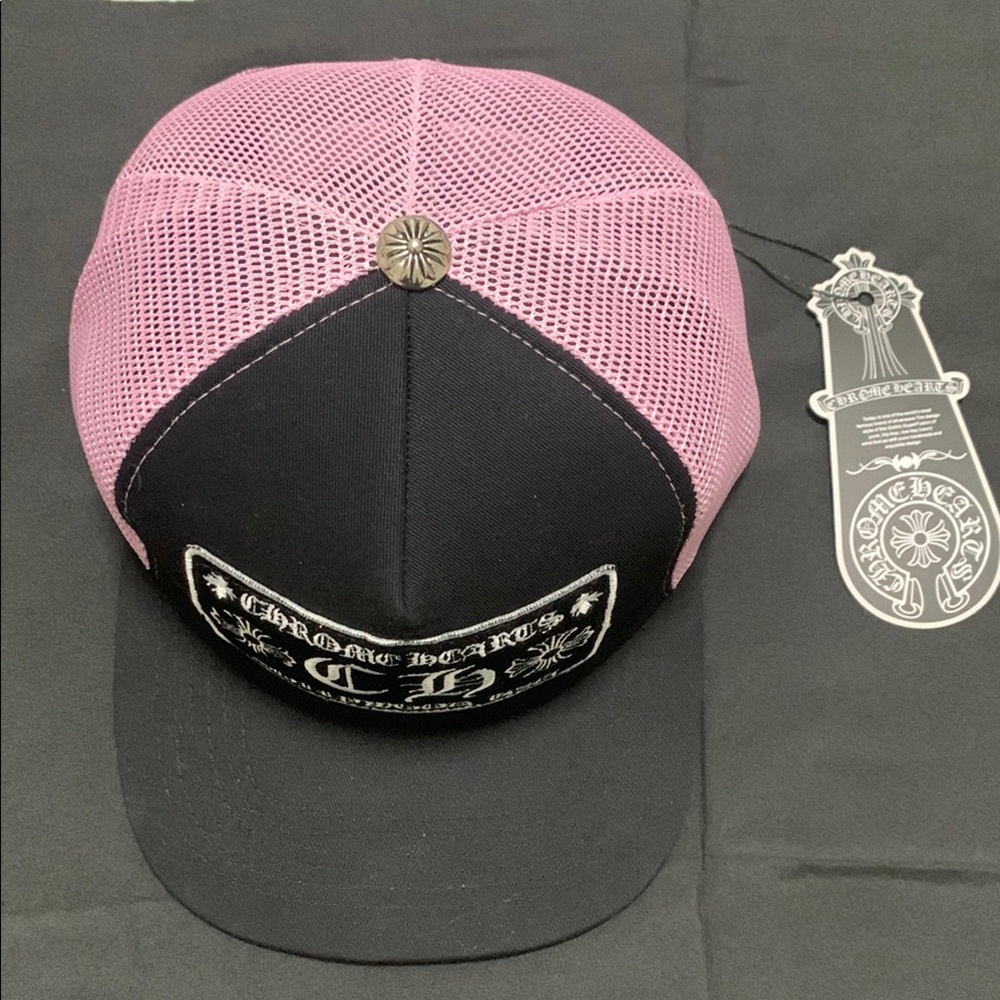 Chrome Hearts Pink and Black Trucker Hat